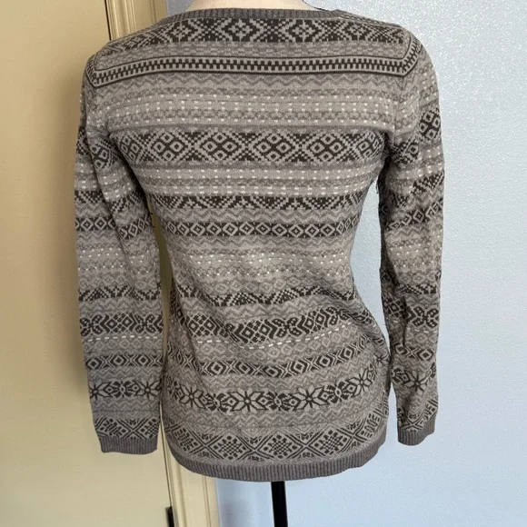 J. Jill Gray Fair Isle Patterned Sweater - Womens Size XS - Picture 2 of 2